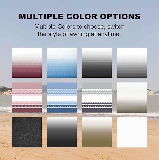 AWNLUX-RV Awning Fabric Replacement - Heavy Duty Weatherproof 4-Ply Vinyl Camper Awning Fabric - Universal Outdoor Canopy for Camper, Trailer, and Motorhome Awnings - Solid White - 20' (Fabric 19'2")