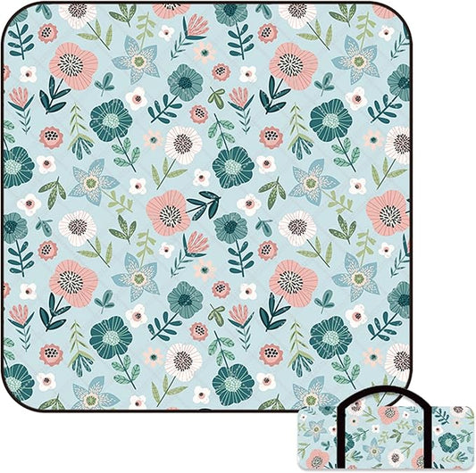 80"x60" Waterproof Picnic Blanket Large Outdoor Camping Blanket Foldable Picnic Camping Blanket Thicker Machine Washable Picnic Mat Portable Wearable for Picnics, Camping
