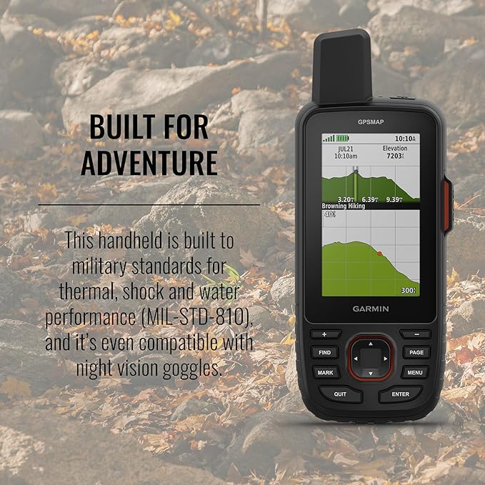Garmin GPSMAP 67i Rugged Hiking GPS Premium Handheld inReach Satellite Technology, Two-Way Messaging, Interactive SOS, Mapping Bundle with Accessories