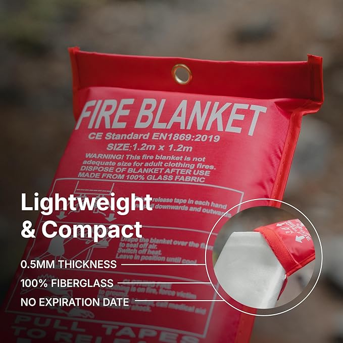 ELDAR 4-Pack Fire Blanket - X-Large Fiberglass Fireblanket for Kitchen, Home Emergency