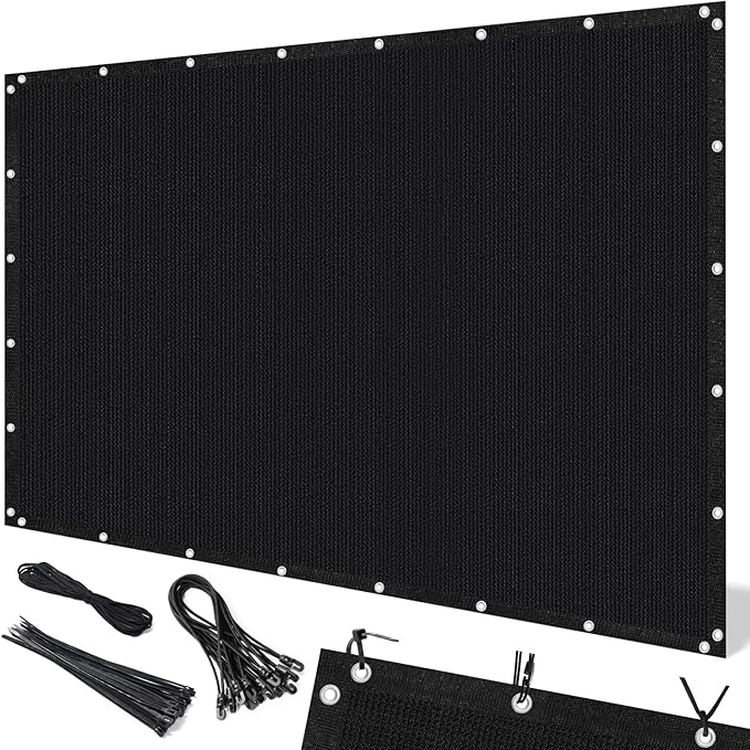 Artpuch 90% Sun Shade Cloth, 4 x 16 FT Pergola Shade Cover Canopy with Grommets, Sun Screen Fabric Tarp for Patio, Outdoor, Garden, Backyard, Black