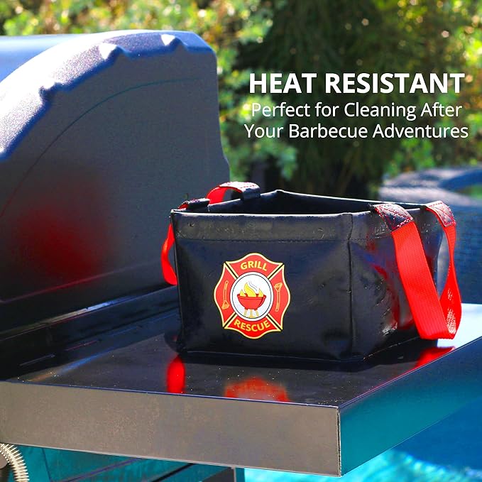 Grill Rescue Collapsible Bucket – Durable, Foldable Water Bucket for Grill Cleaning, Camping, and Outdoor Use (Dunk Tank)