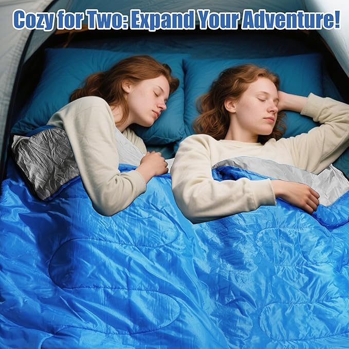2-in-1 Detachable Sleeping Bag,Waterproof 4-Season Adult Sleeping Bags w/Removable Cotton Liner – Converts to 2 Lightweight Bags for Camping, Hiking, Travel