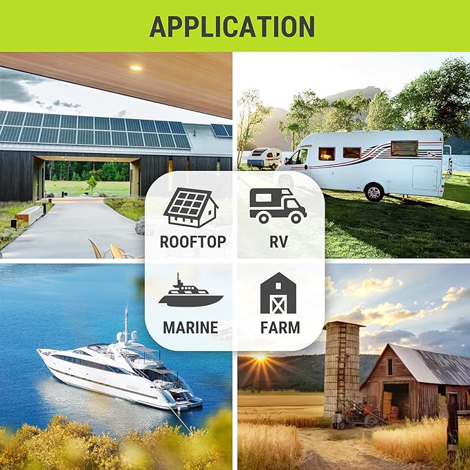 Newpowa Bifacial 200 Watt 12 Volt Solar Panel 10BB Monocrystalline Double-Side 25% High-Efficiency, PV Module Power Charger for RV Marine Boat Farm and Other Off-Grid Applications