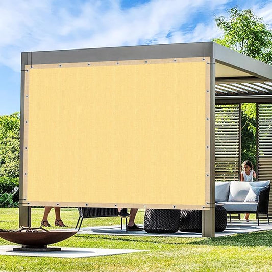 Artpuch Outdoor Pergola Shade Cover 11x19 FT Sun Shade Cloth with Grommets Sand 90% UV Protection Canopy Patio Privacy Screen (Customized Available)
