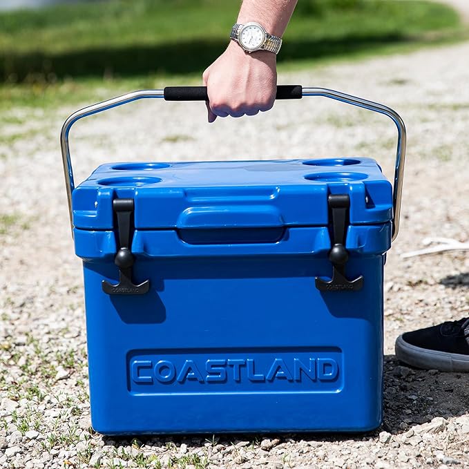 Coastland Bay Series Cooler Premium Everyday Use Insulated Rotomolded Cooler, Small Ice Chest for Tight Spaces, Soccer Games, & Tailgates