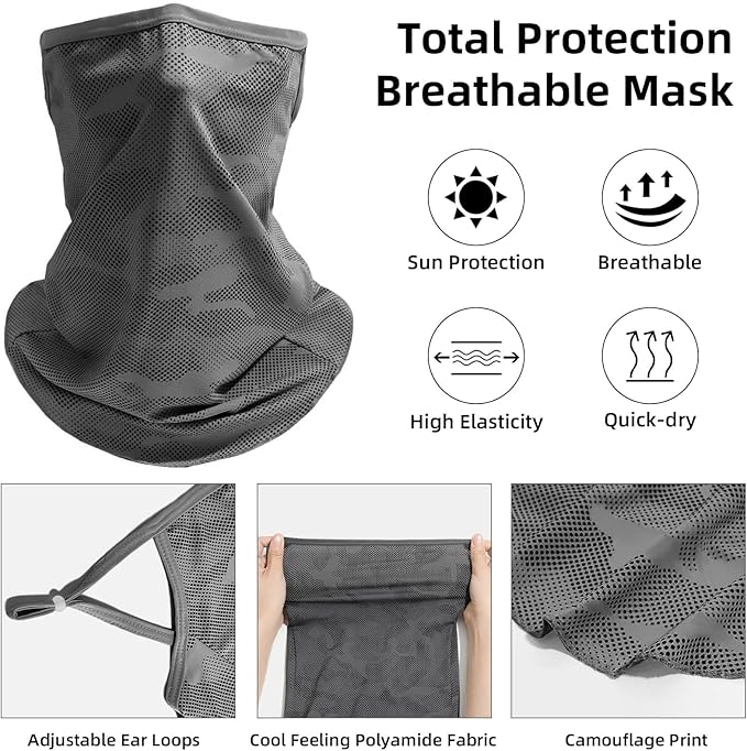 Grey UV Sun Protection Arm Sleeves for Men Women Teenager, Fishing Cycling Driving Ice Silk Cooling Arm Sleeves