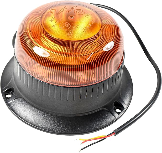 HQRP Amber Beacon Flashing Caution Safety Warning LED Light Screw Mount, Emergency Strobe Construction LED Lights for Vehicles, Truck, Golf Cart, Tractor, Postal Car, ATV, UTV, Snow Plow, Forklift