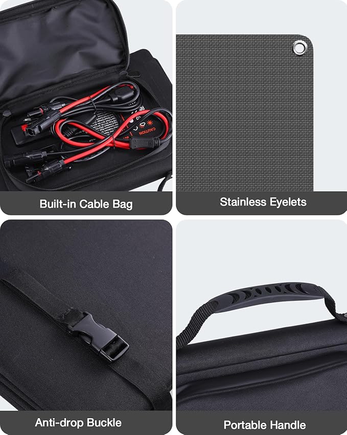 GRECELL 519Wh Portable Power Station with 80W Foldable Solar Panel, 500W Solar Generator Backup Battery Power Supply with Portable Solar Charger Kit for RV Outdoor Camping Traveling Home Emergency