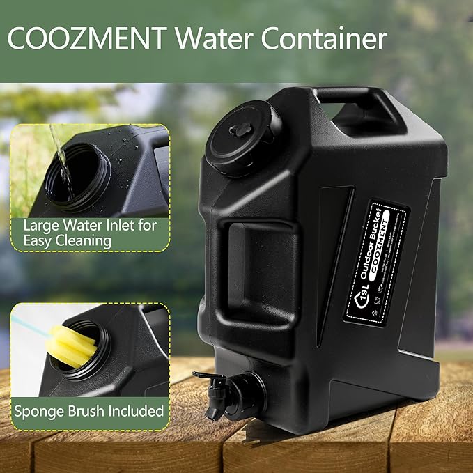 3.2 Gallon/5 Gallon Water Containers with Spigot, BPA Free Water Jug, Military Green Water Tank, Multifunction Water Storage Containers for Camping Outdoor Hiking,Emergency Stroage