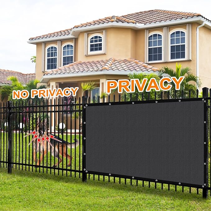 Artpuch 90% Sun Shade Cloth, 6 x 12 FT Pergola Shade Cover Canopy with Grommets, Sun Screen Fabric Tarp for Patio, Outdoor, Garden, Backyard, Dark Grey