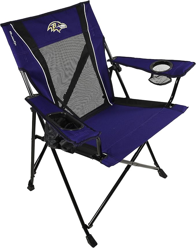 Kijaro Sports Fan Folding Chair, 26" L x 35.5" W x 37" H, Baltimore Ravens