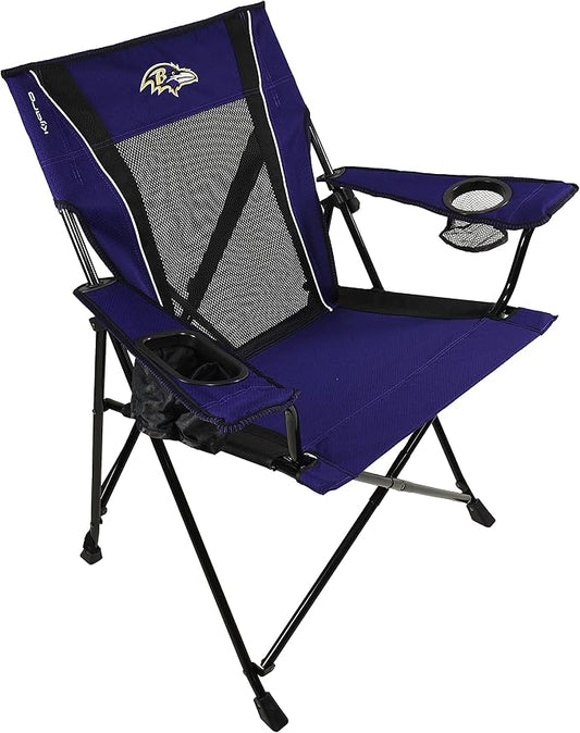 Kijaro Sports Fan Folding Chair, 26" L x 35.5" W x 37" H, Baltimore Ravens