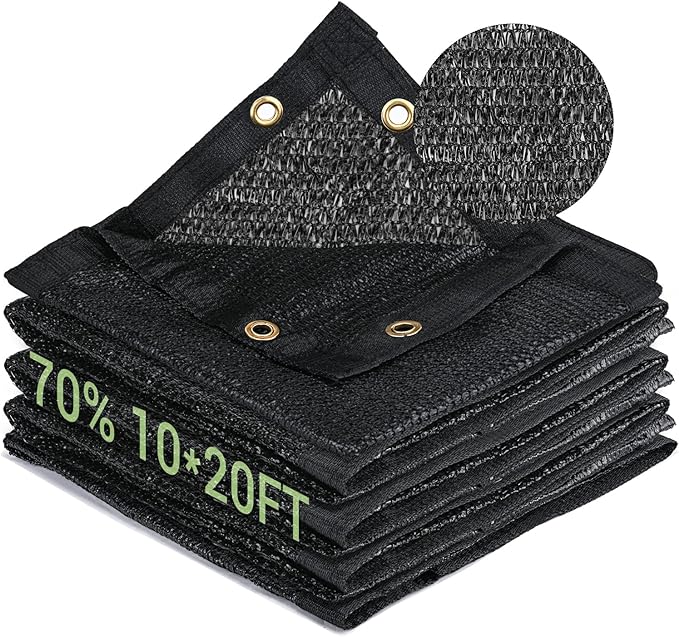 70% Garden Shade Cloth, 10x20FT HDPE Mesh Tarp with Upgraded Grommets, Keten UV-Resistant Outdoor Sun Shades for Greenhouse, Garden, Patio Plants, Pergola