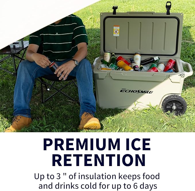 EchoSmile 25/30/35/40/60/75 Quart Rotomolded Cooler, Built to Stand up to The Rigors of The Journey