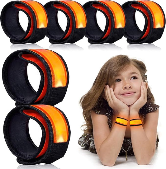 6 PCS LED Reflective Gear, LED Wristbands, LED Light Up Wristbands for Walking, Running, Jogging, Concerts, Sports, Camping, Sporting Events, Party, Rave Accessories