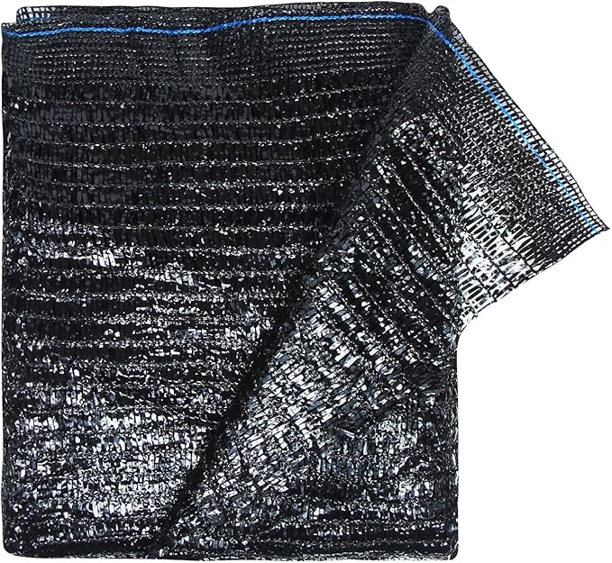 50% Shade Cloth, 10x12FT Black Sun Shade Cover for Plants, Garden, Greenhouse, Patio, Chicken Coop