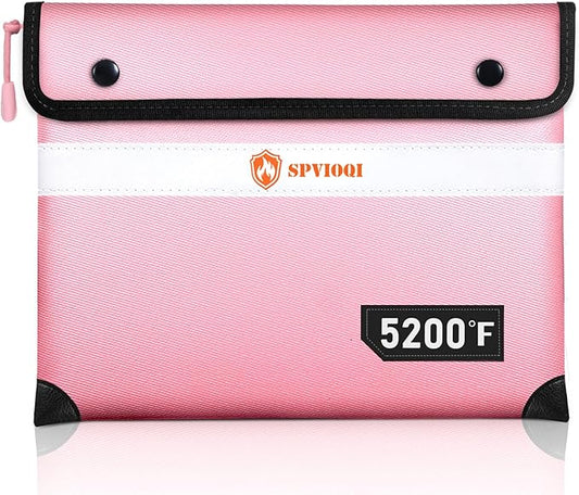 5200°F Fireproof Document Bag -Heat Insulated, Upgraded Water Fire Proof Pouch with Zipper, 9 Layers of Functional Materials, 14.2 X 11” Fire Proof Money Bag for Cash, Important Document and Valuables