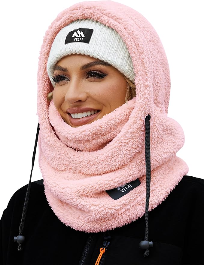 Balaclava Fleece Ski Mask for Men Women Winter Face Masks Windproof Hooded Scarf Cold Weather Hat Neck Warmer