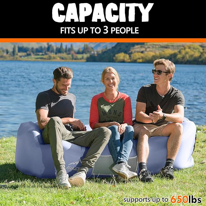 AlphaBeing Inflatable Lounger Beach Chair Accessories, Air Sofa Hammock Inflatable Couch for Camping Backyard Lakeside with Compression Sacks, Ideal Outdoor Gifts for Adults