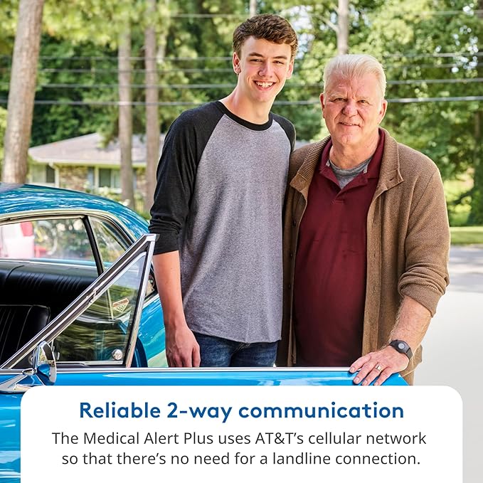 ADT Medical Alert Plus - in-Home Medical Alert System for Seniors - Cellular 4G Coverage, 600ft Pendant Range, Home Temperature Monitoring, 24/7 U.S. Based Monitoring (Neck Pendant)