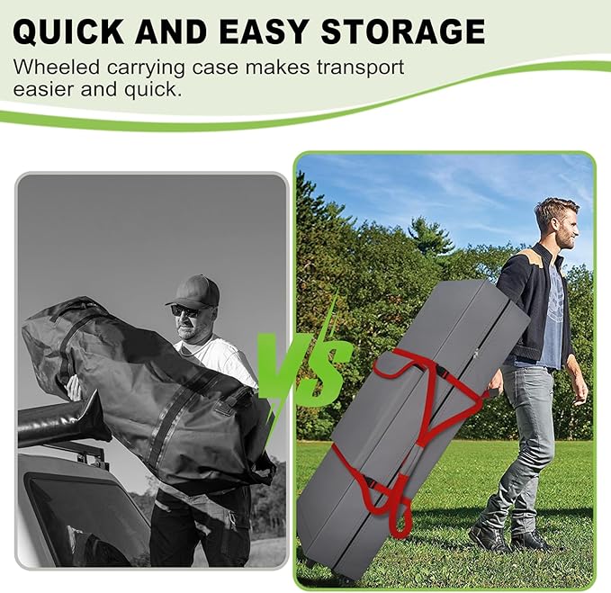 Cuddly Nest Wheeled Canopy Bag Replacement for 10x10ft Pop Up Canopy Tent-Rolling Carry Storage Bag with Sturdy Handles/Buckle Strap and Pocket