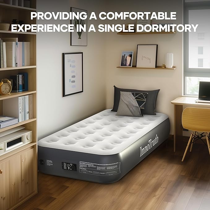 InnoTruth Twin Air Mattress with Built in Pump Raised, Family Choice Award Winner-13in High Bed for Home & Guests
