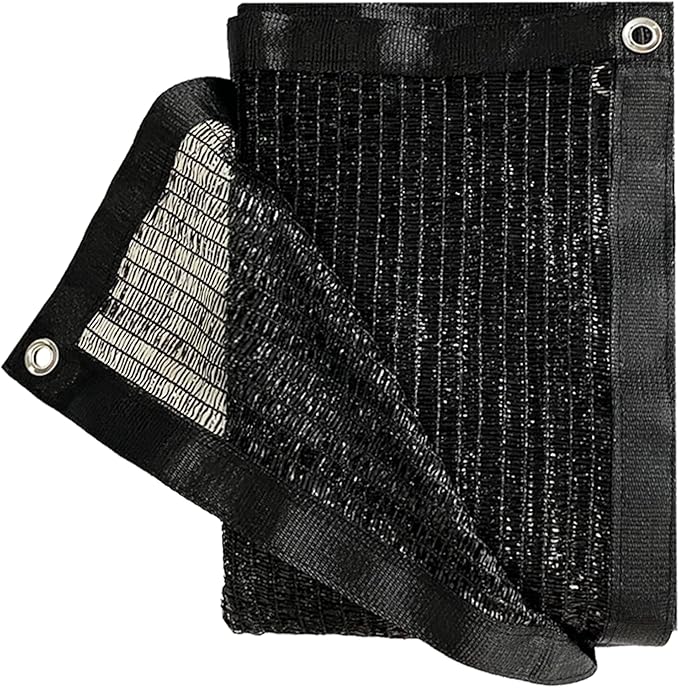 Garden expert 50% Black Shade Cloth 8x12FT Taped Edge with Grommets Sun Net Mesh for Garden Patio Backyard UV-Resistant