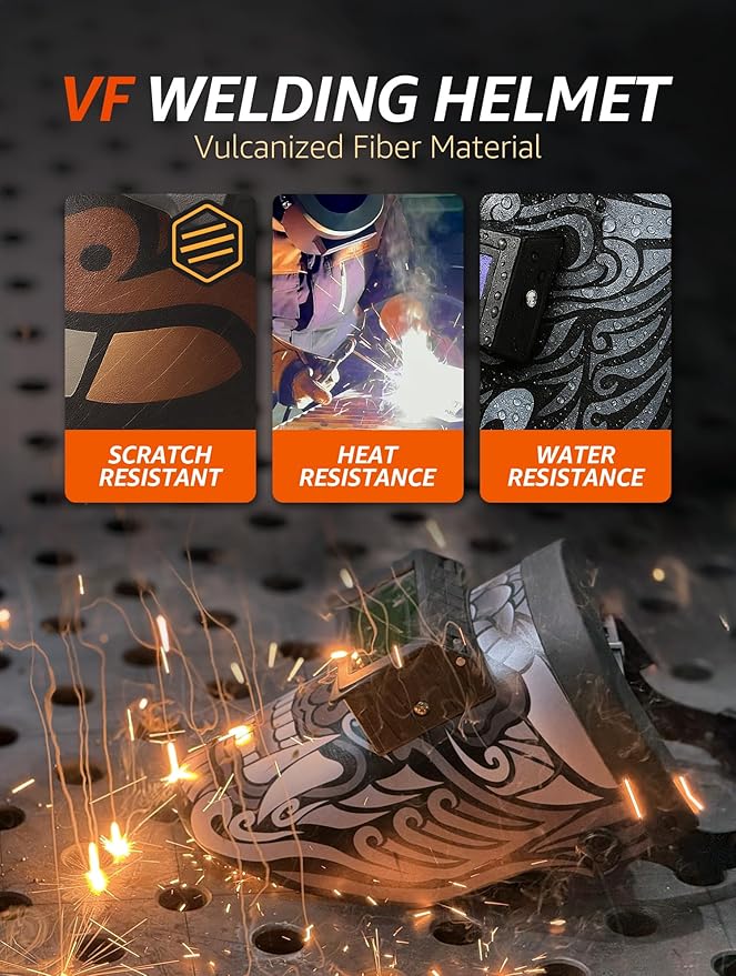 Auto Darkening Welding Helmet - Flip Up Lens, Lightweight, Shade #4/9-13 (White)