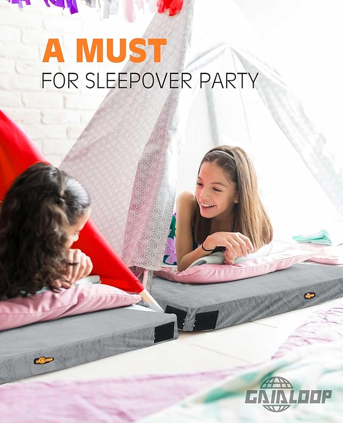 3 Inch GAIALOOP Thick Memory Foam Camping Mattress Sleeping Pad [Car/Tent/Cot] Glamping Portable Floor Mat Roll Up Futon Mattress for Guests Sleepover