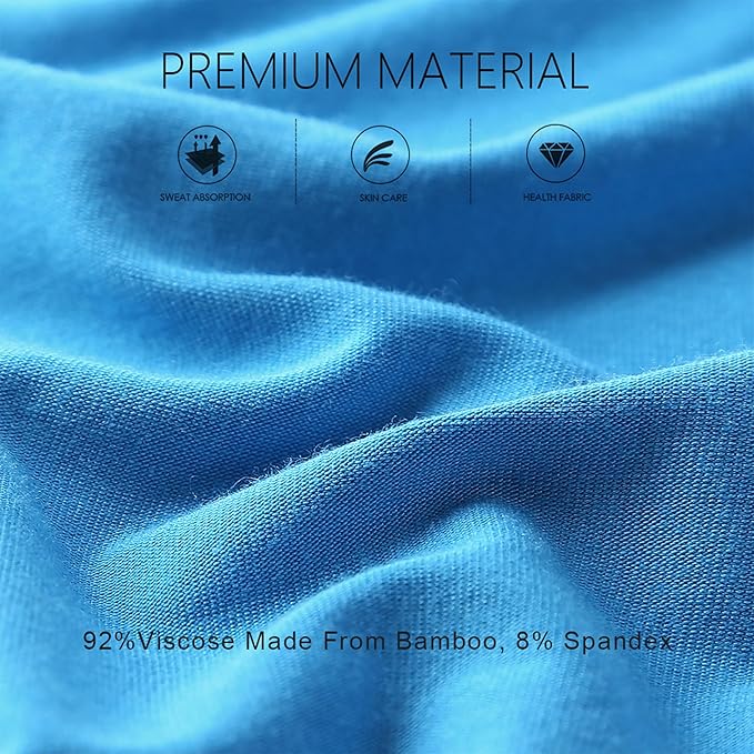 BAMBOO COOL Men's Ultra Breathable Underwear,No Riding Up Boxer Briefs with ComfortFlexible Waistband,Multipack