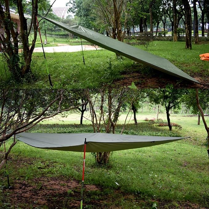 WoneNice 118 x 118 inches Waterproof Camping Tarp Footprint Ground Sheet - Lightweight, Durable UV & Rain Protection for Tents, Beach, Picnics, Car or Camping and Adventure, Army Green