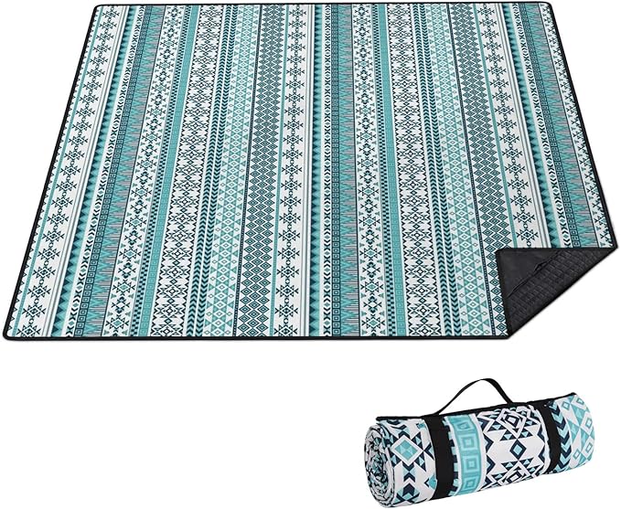 Extra Large Picnic Outdoor Blanket 80''x80'' Waterproof and Sandproof Picnic Mat for Beach Foldable Camping Accessories for Grass Lawn Park