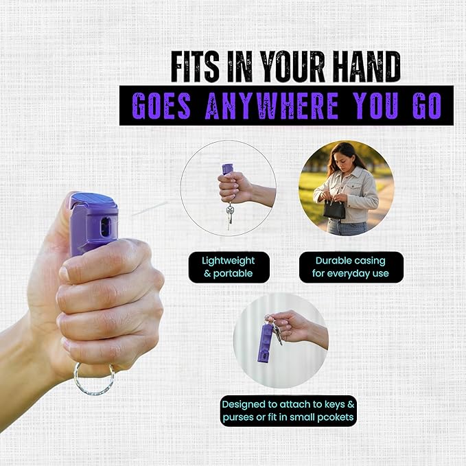 Police Magnum Keychain Pepper Spray Flip Top Safety 2 Pack 1/2oz - Maximum Heat Strength OC with Dye - Tactical Small Compact Case Holder - for Women & Men's Self Defense - Made in The USA