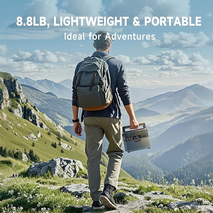 ALLPOWERS 300W Portable Power Station with SP027 100W Foldable Solar Panel, 288Wh/78000mAh Solar Generator (Peak 600w) Solar Powered Battery, 6 Outputs, for Outdoor Camping, RVs, Home Use