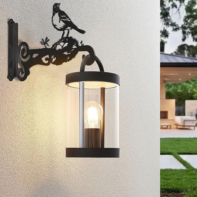 2-Pack Aesthetic Wall Plant Hanger Indoor and Outdoor ??10 Inch Metal Hanging Plant Bracket with Beautiful Bird Pattern ??Anti Rust Plant Hooks for Hanging Plants, Bird Feeder, Wind Chime, Lantern