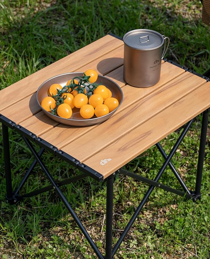 iClimb Ultralight Compact Camping Folding Table with Carry Bag (Reinforced Green - S)