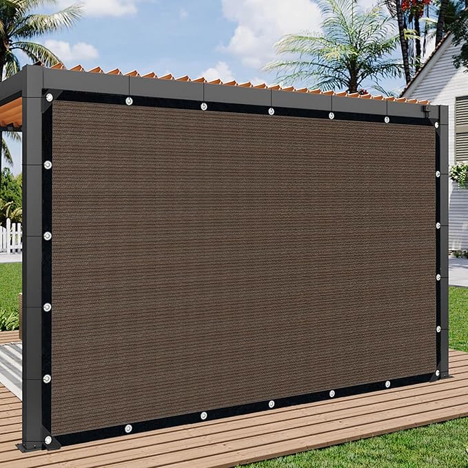 Sun Shade Cloth with Grommets,90% UV Protection Shade Fabric,Pergola Shade Cover Canopy Fence Privacy Screen Balcony,Brown Sunshades for Patio Pergola Garden Backyard Outdoor,Mocha-3x6FT