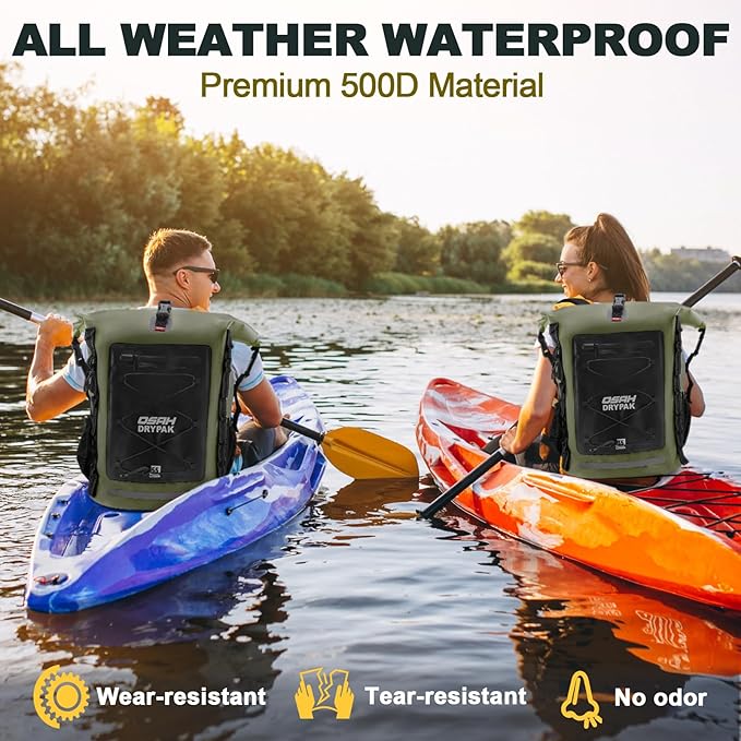 Waterproof Backpack Dry Bag 35L/55L/85L – Heavy Duty Roll-Top Hiking Backpack for Travel, Kayaking, Boating, Camping, Rafting and Fishing