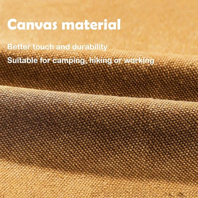 Tent Stakes Bag, Double Layer Tent Pole Pegs Storage Bag, Camping Accessories Large-Capacity Canvas Tool Bag with Zipper for Man Camping, Hiking (40cm Green)