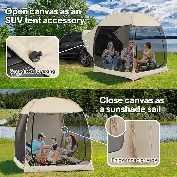 Alvantor Screen House Gazebo, 6-10-15 Person Pop Up Igloo Screened Canopy Tent with Mosquito Netting Sides, Instant UV Resistant Sun Shelter for Garden, Patio, Backyard