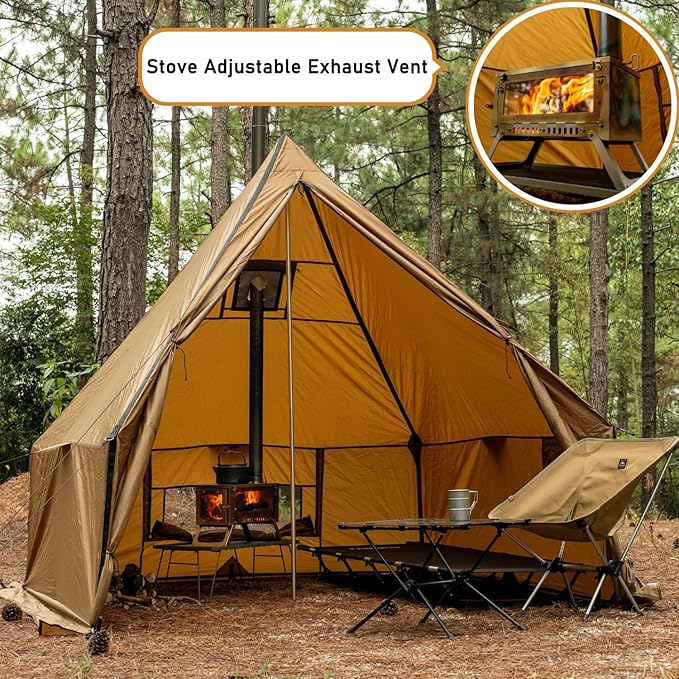 FIREHIKING Ultralight Titanium Stove Thickened TA1 Camping Tent Stove LANK Folding Portable Large Wood Burning Stove