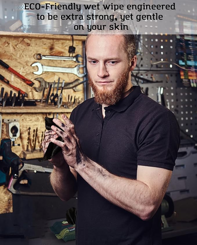 Black Unscented Camouflage Wet Wipes - Combat Wipes COMMANDO - Thick, Biodegradable, Heavy Duty Cleansing Cloths for Camping, Military, Hunting & Backpacking w/Aloe & Vitamin E (8 Pack, 200 wipes)