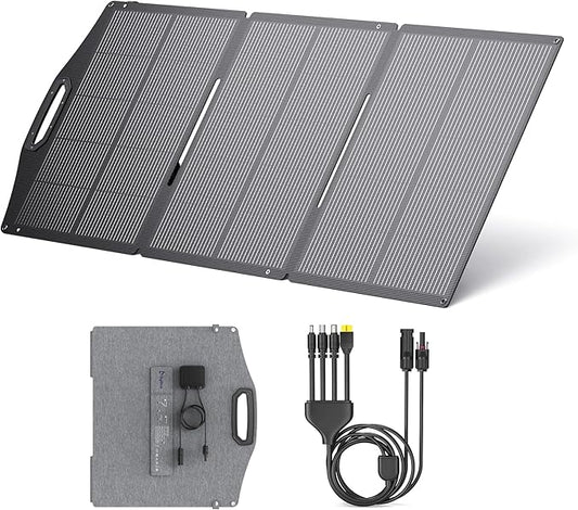 BigBlue SolarPowa 150 Foldable Solar Panel with Kickstands, IP68 Waterproof, 25% High Conversion Efficiency, N-Type Solar Cell, 150W Portable Solar Panel Charger for Camping, RV, Hurricane Blackout