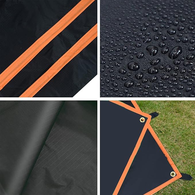 GEERTOP Ultralight Tent Footprint Waterproof Black Tent Tarp Ground Sheet Mat for Under Tent, Camping, Backpacking, Hiking, Picnic