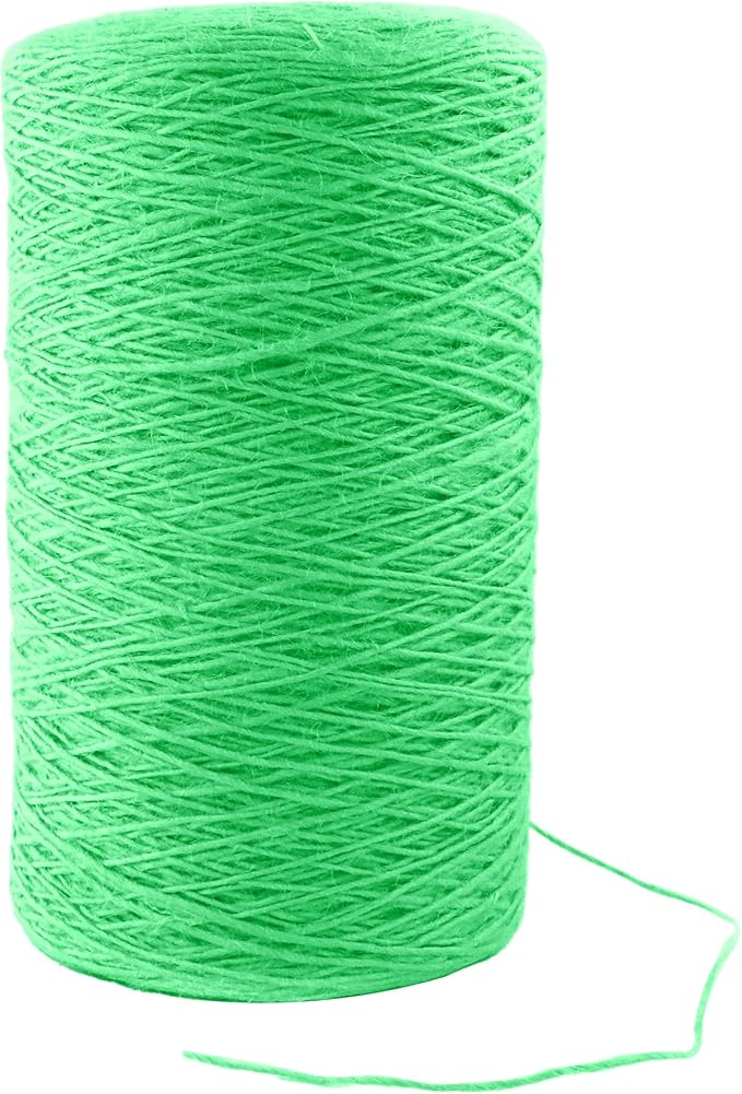 1mm x 2000 Feet Light Green Jute Rope, Twine for Gardening Tomato Climbing Plant Tie Floristry Crafts Gift Wrapping Packing Decor