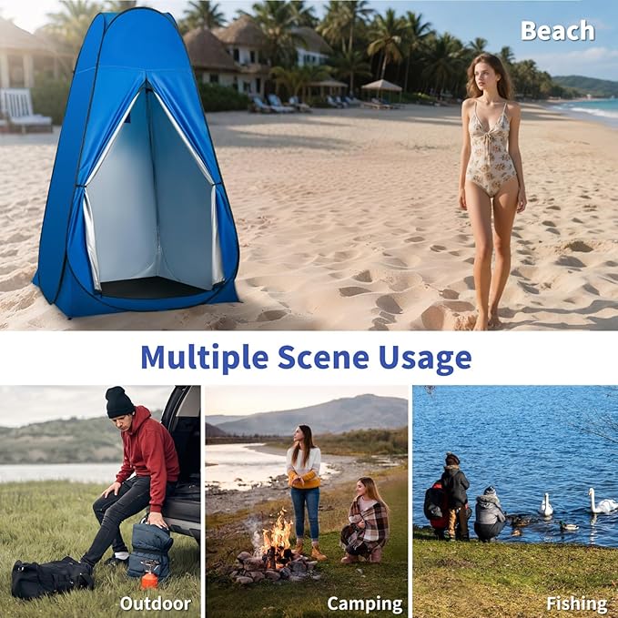 Pop Up Privacy Shower Tent, Outdoor Portable Changing Tent Camping for Camping Beach Toilet Shower Bathroom Changing Room Sun Shelter with Window with Carry Bag
