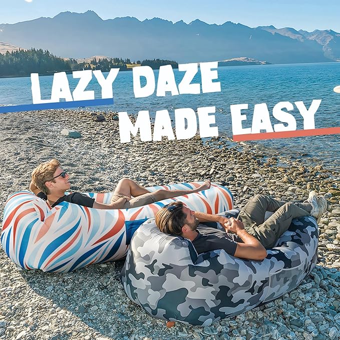 AlphaBeing Inflatable Lounger Beach Chair Accessories, Air Sofa Hammock Inflatable Couch for Camping Backyard Lakeside with Compression Sacks, Ideal Outdoor Gifts for Adults