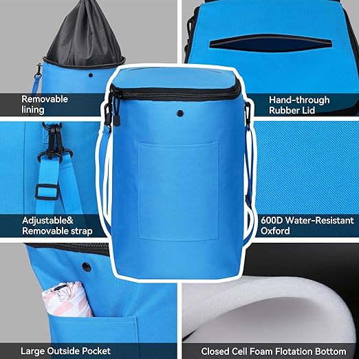Boat Trash Can, Portable Boat Trash Bag, Reusable Boat Garbage Bag, Easy to Install & Clean, 3.96 Gallons Multi-Purpose Boating Equipment Accessories for Fishing Kayak Pontoon Boat (1PCS Blue)