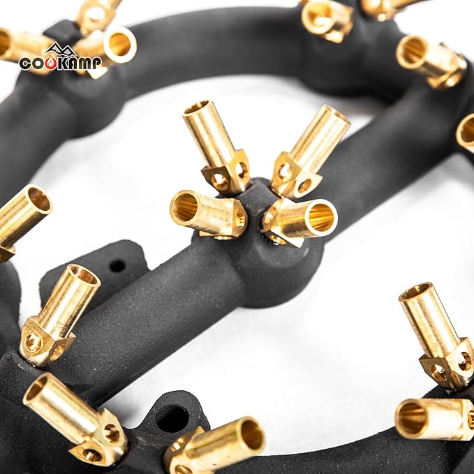 Powerful Propane Burner for Outdoor Cooking - 23 Brass Tip Jet Burner Ideal for Camping, Turkey Frying, and More with Stove Buddy Compatibility GB-23 LP(Propane Gas 23 Tips)